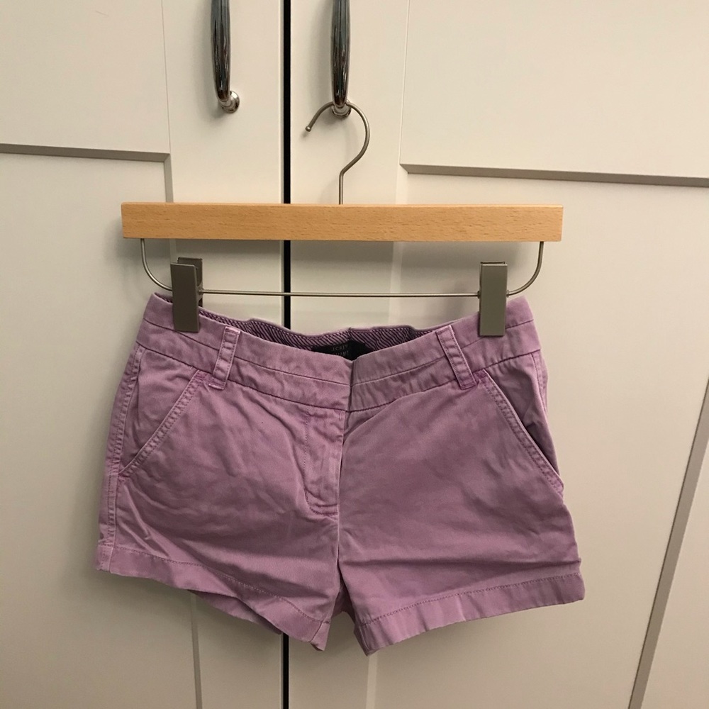 💜 J.Crew Purple Chino Shorts Size 0 - Picture 8 of 9